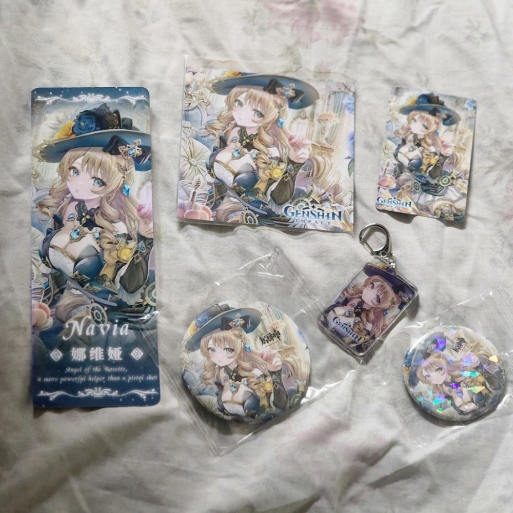 Genshin Impact Narvia Laser Ticket/Pins/Badge/Keychain Lot Honkai Star Rail 3rd